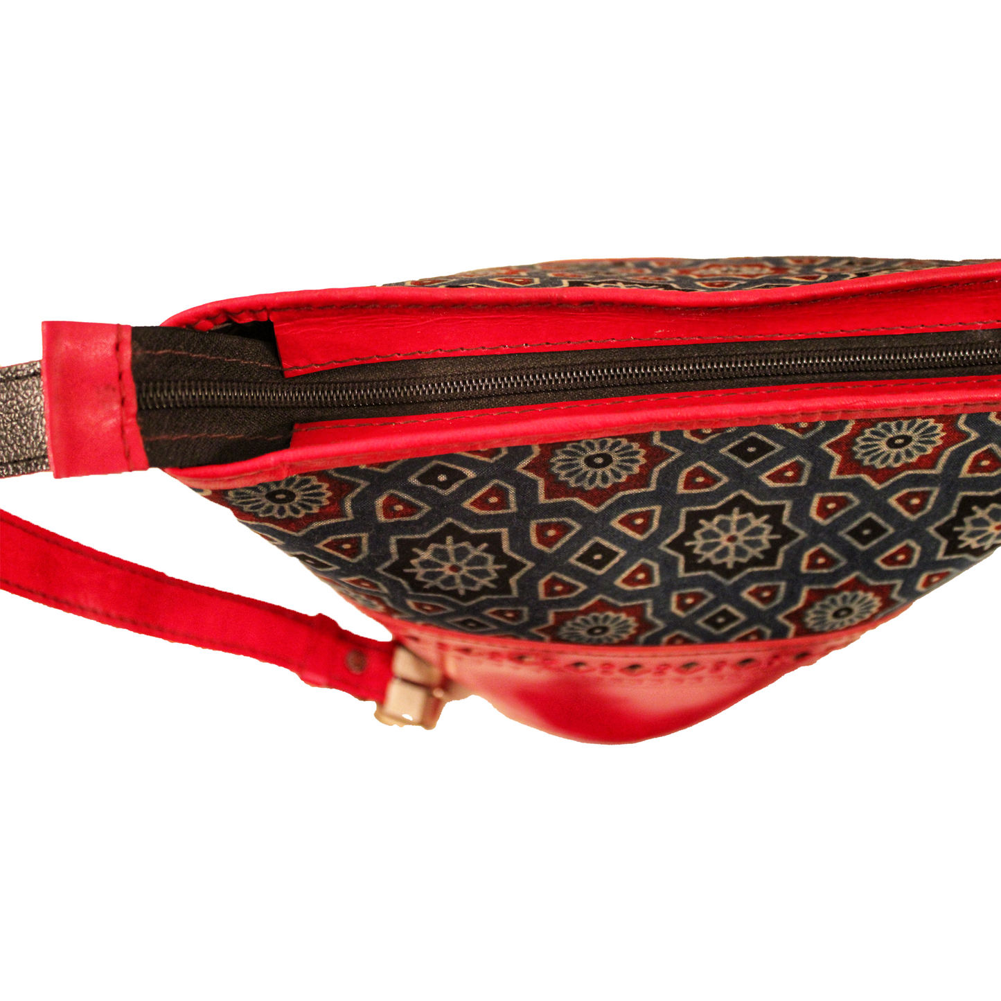 Blue Berry Red Leather Bucket Bag