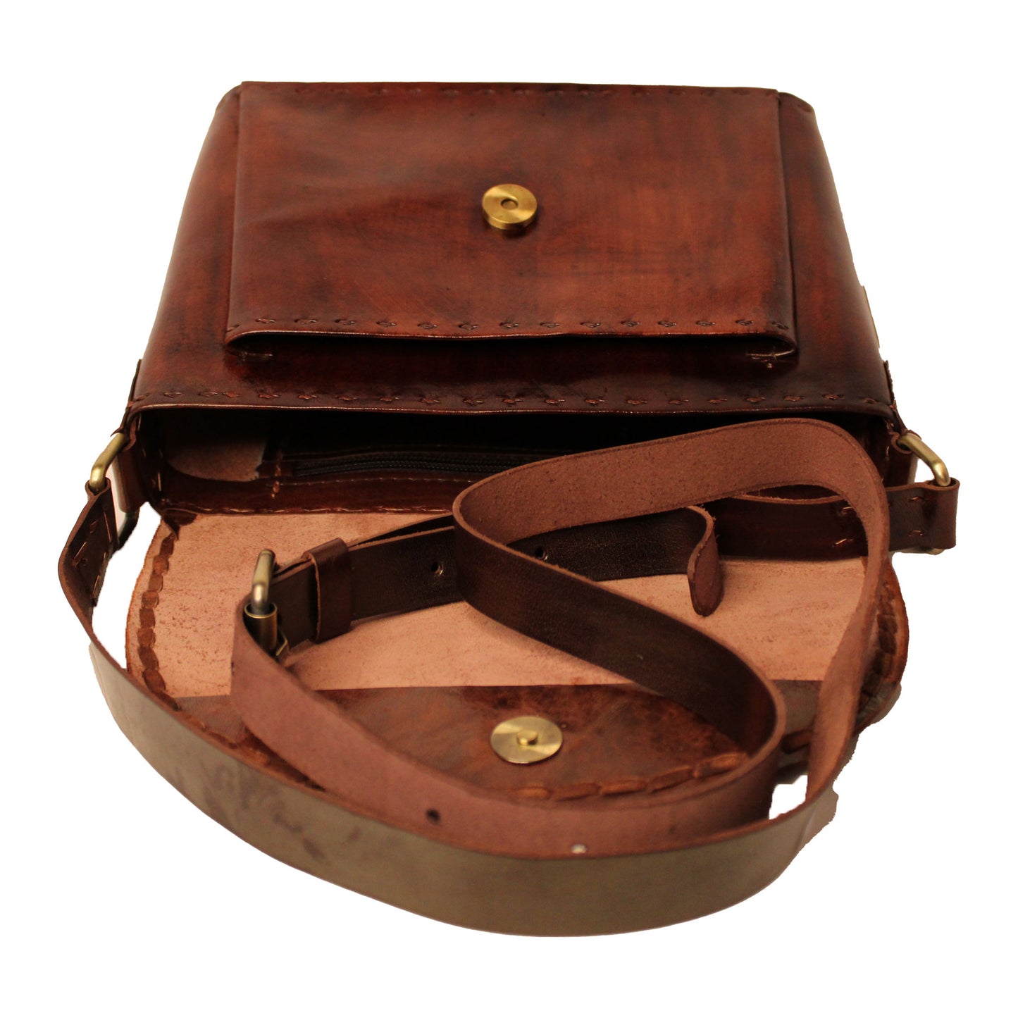 Cherry Brown Classic Box - Leather Sling Bag