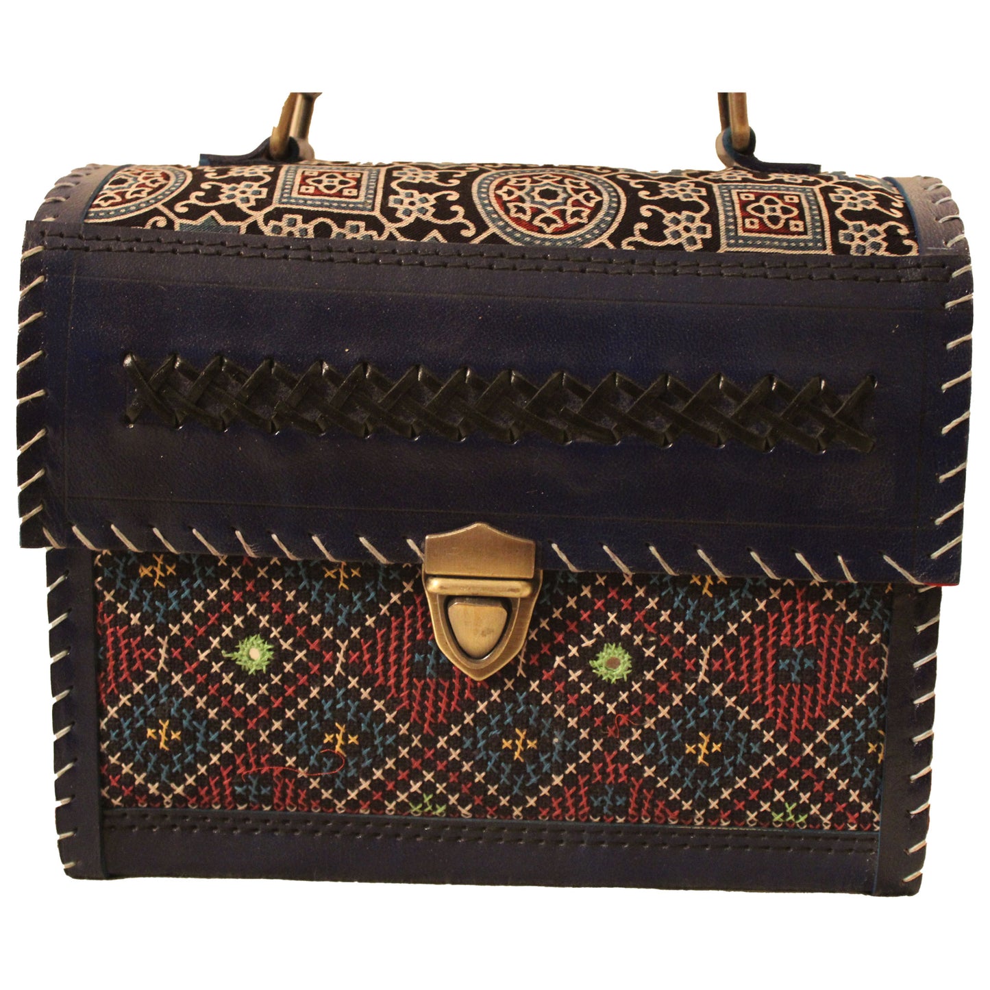 Leather Doctor Sling Bag - Blue