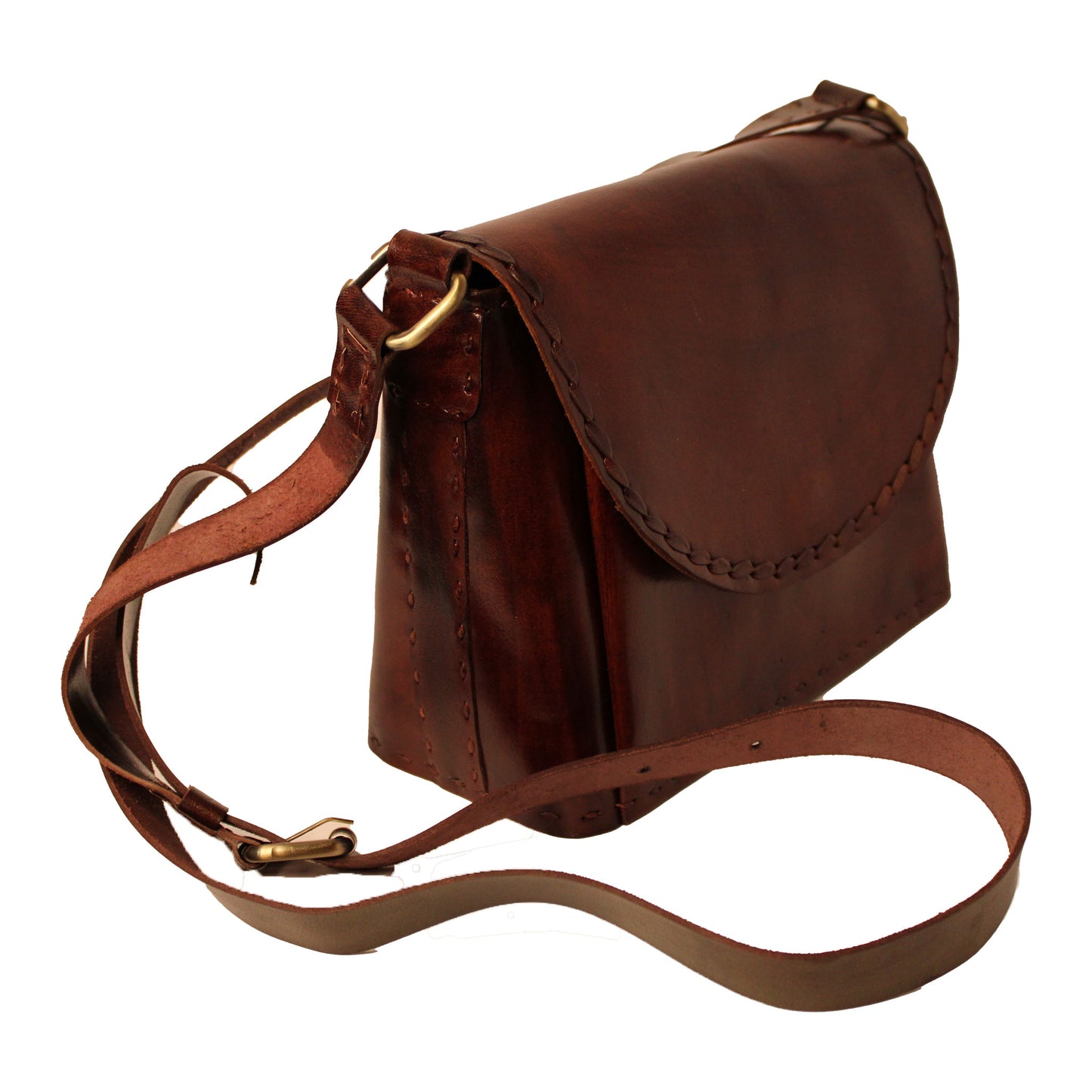 Cherry Brown Classic Box - Leather Sling Bag