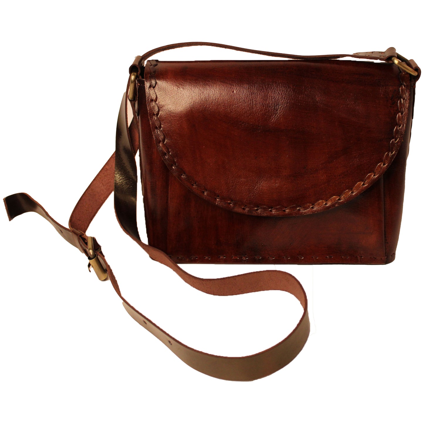 Cherry Brown Classic Box - Leather Sling Bag