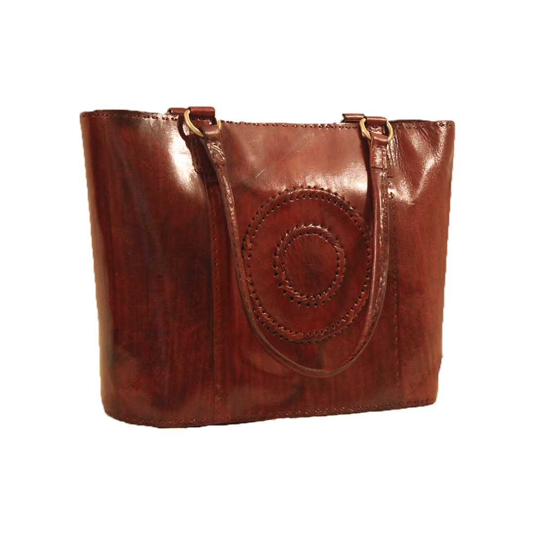 Dark Walnut Brown Pure Leather Tote Bag