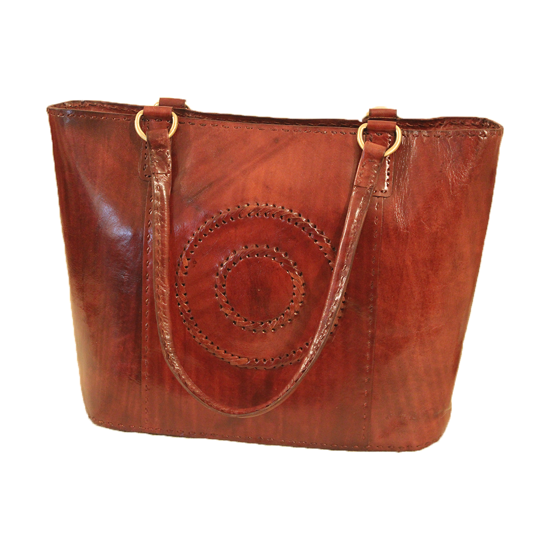 Dark Walnut Brown Pure Leather Tote Bag