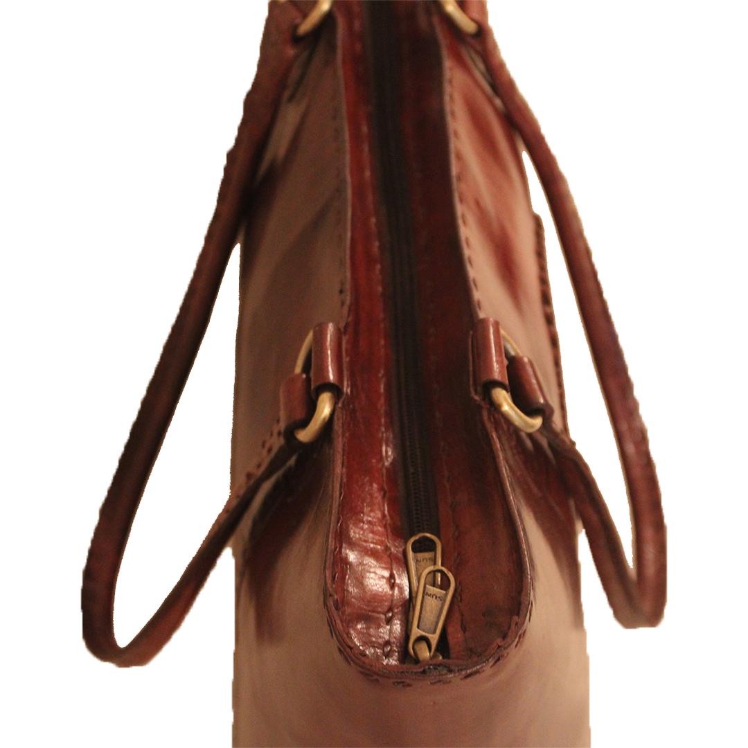 Dark Walnut Brown Pure Leather Tote Bag