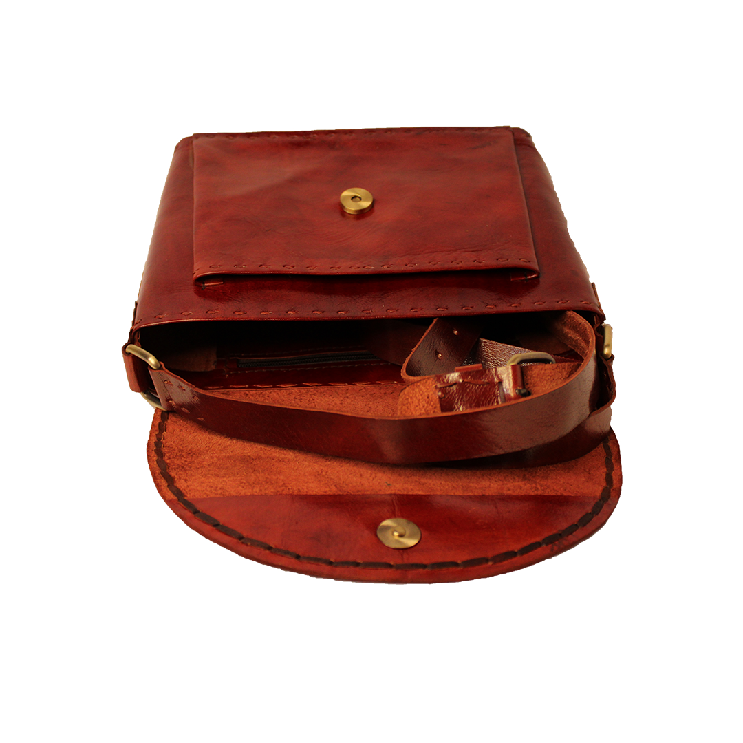 Rusty Red Classic Box - Leather Sling Bag