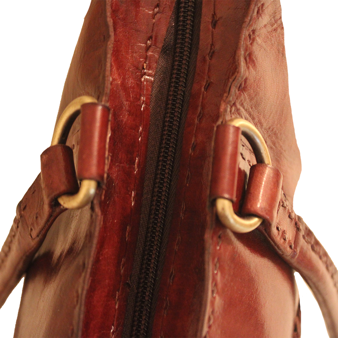Dark Walnut Brown Pure Leather Tote Bag