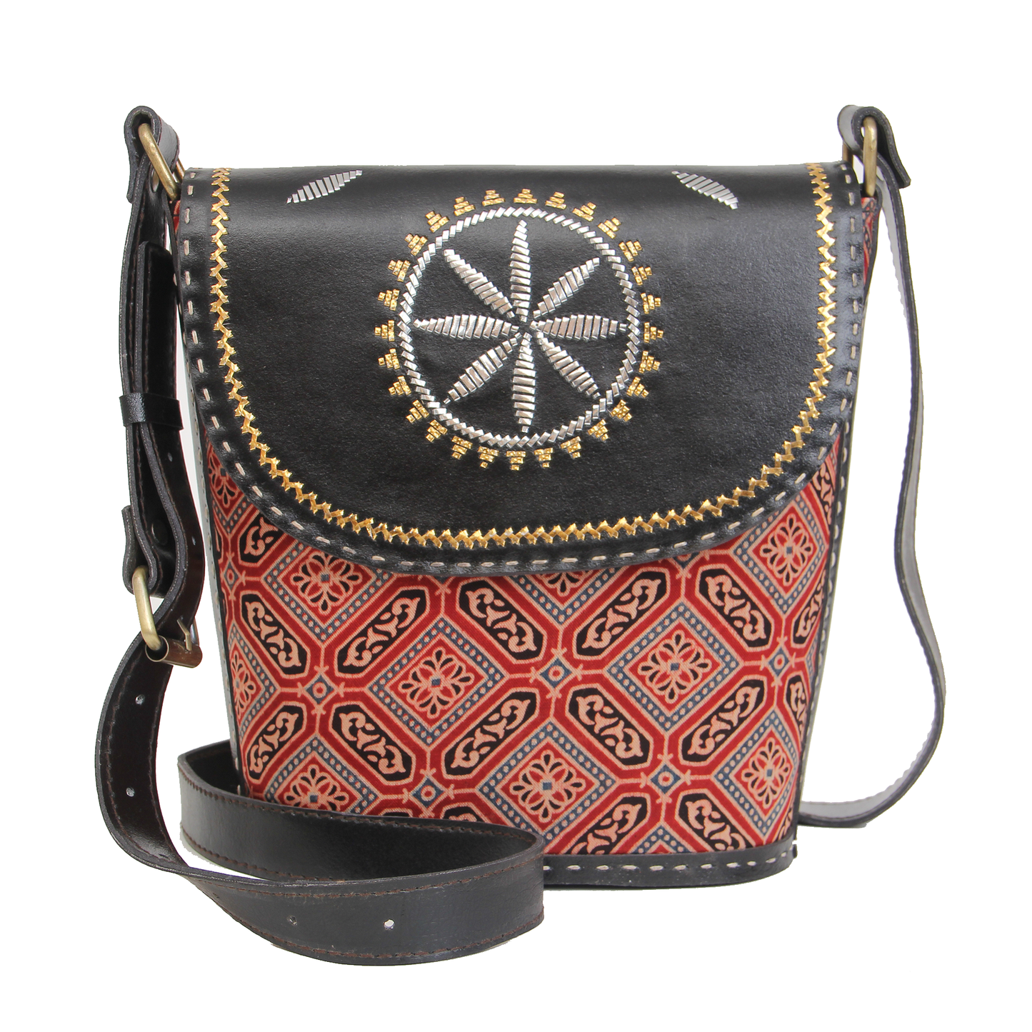 Utsav Leather Bucket Bag