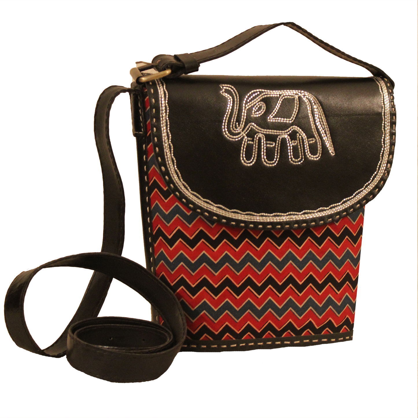 Fiery wave Leather Bucket Bag