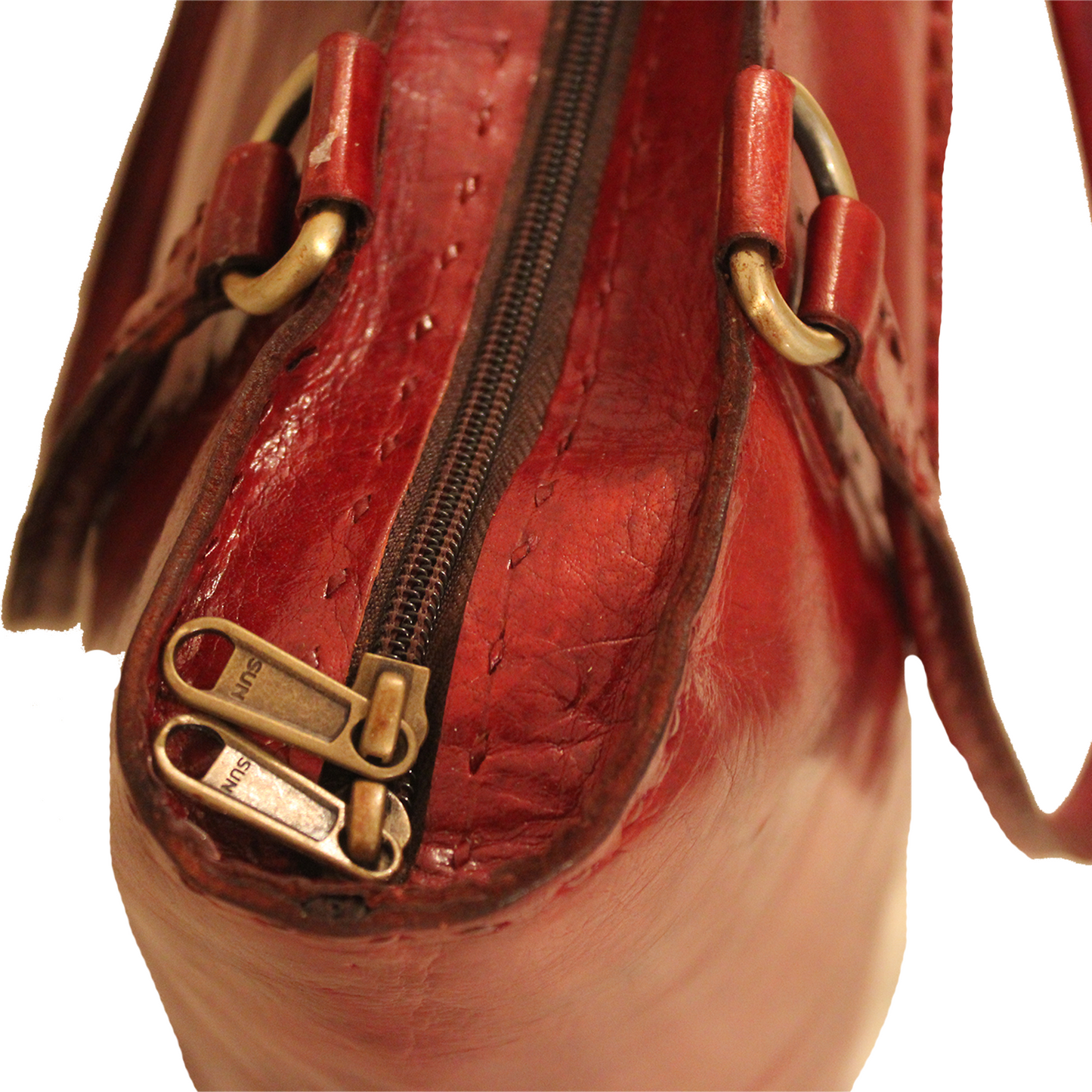 Cherry Red Pure Leather Tote Bag