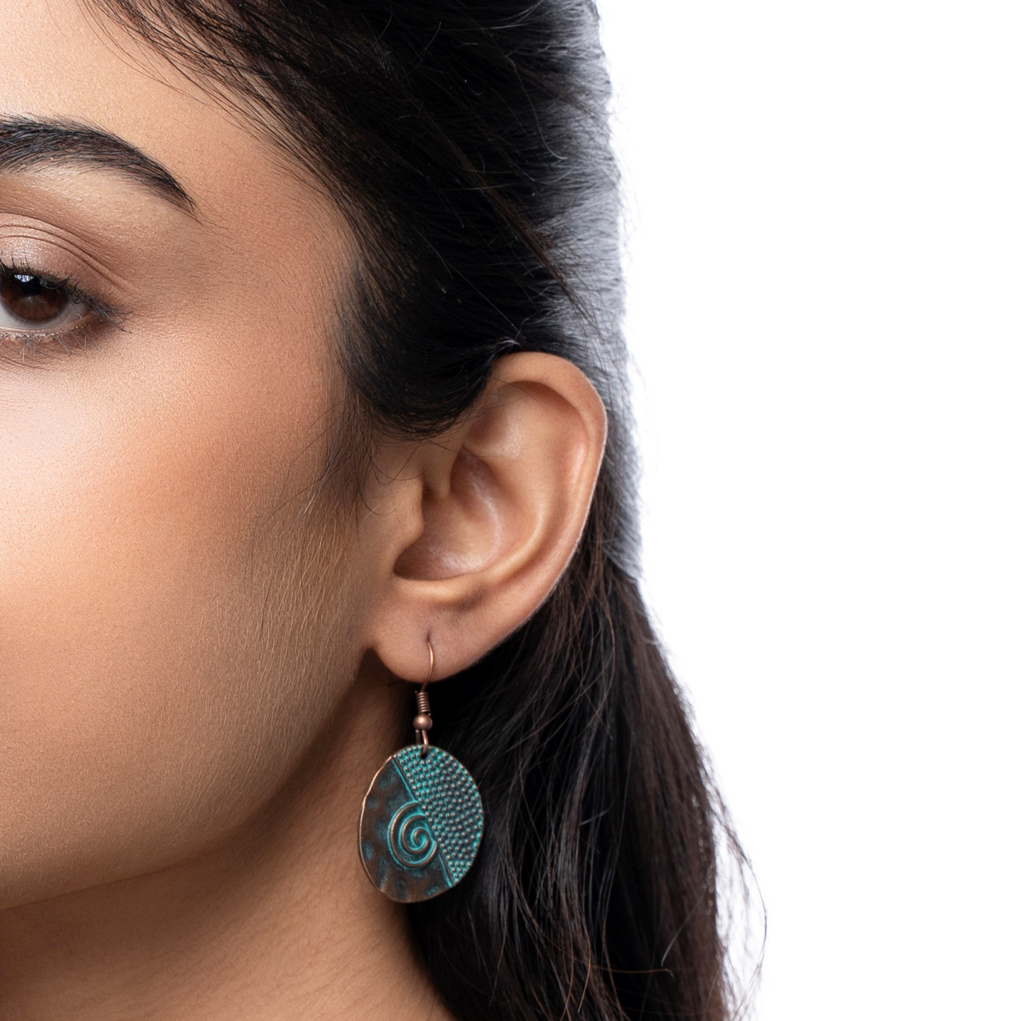 Galaxy Loop Antique Turquoise Bronze Alloy earrings