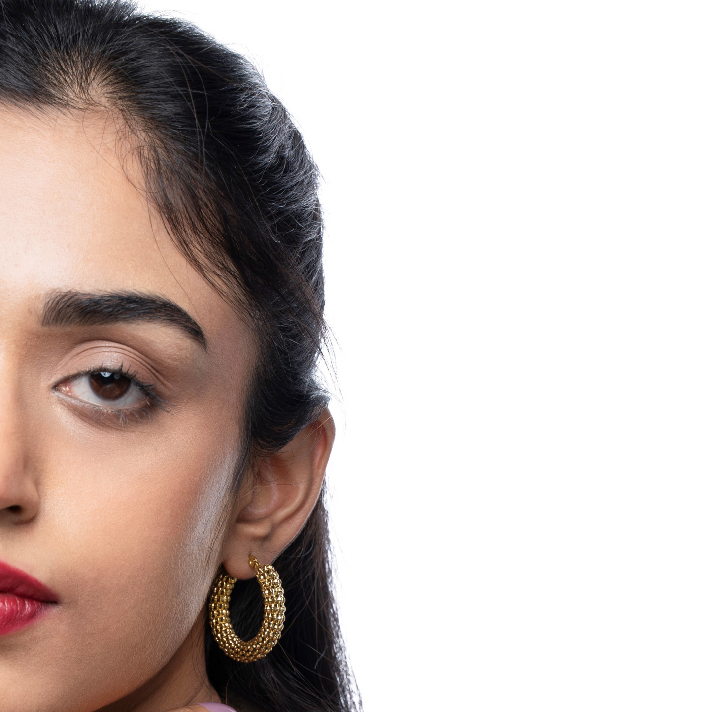 Classic Textured Anti-Tarnish Hoop Earrings
