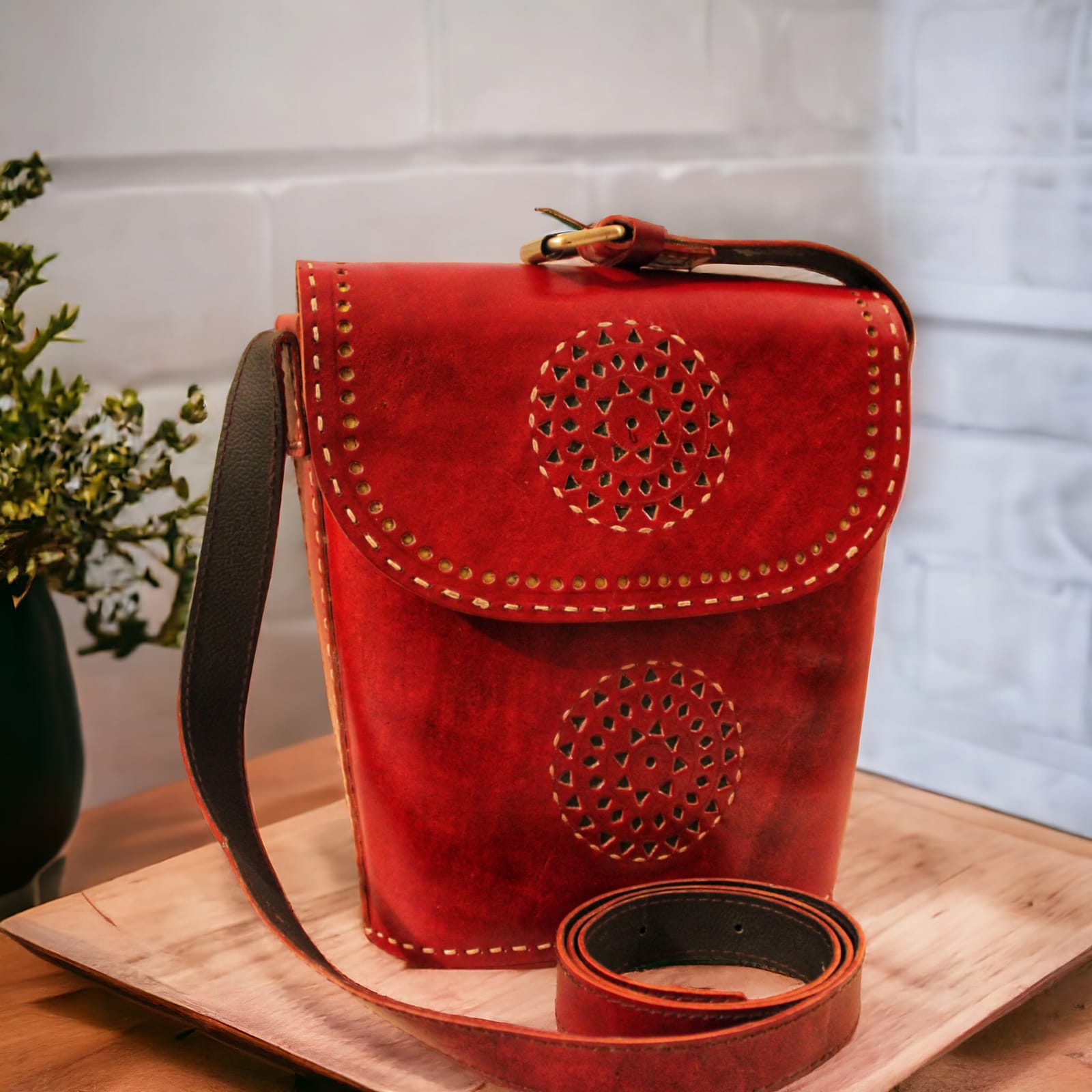 Rang Se Leather Bucket Sling Bag Alika Crafts