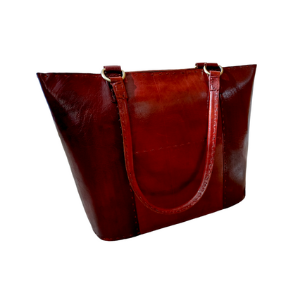 Odyssey Ajrakh  Leather Tote Bag