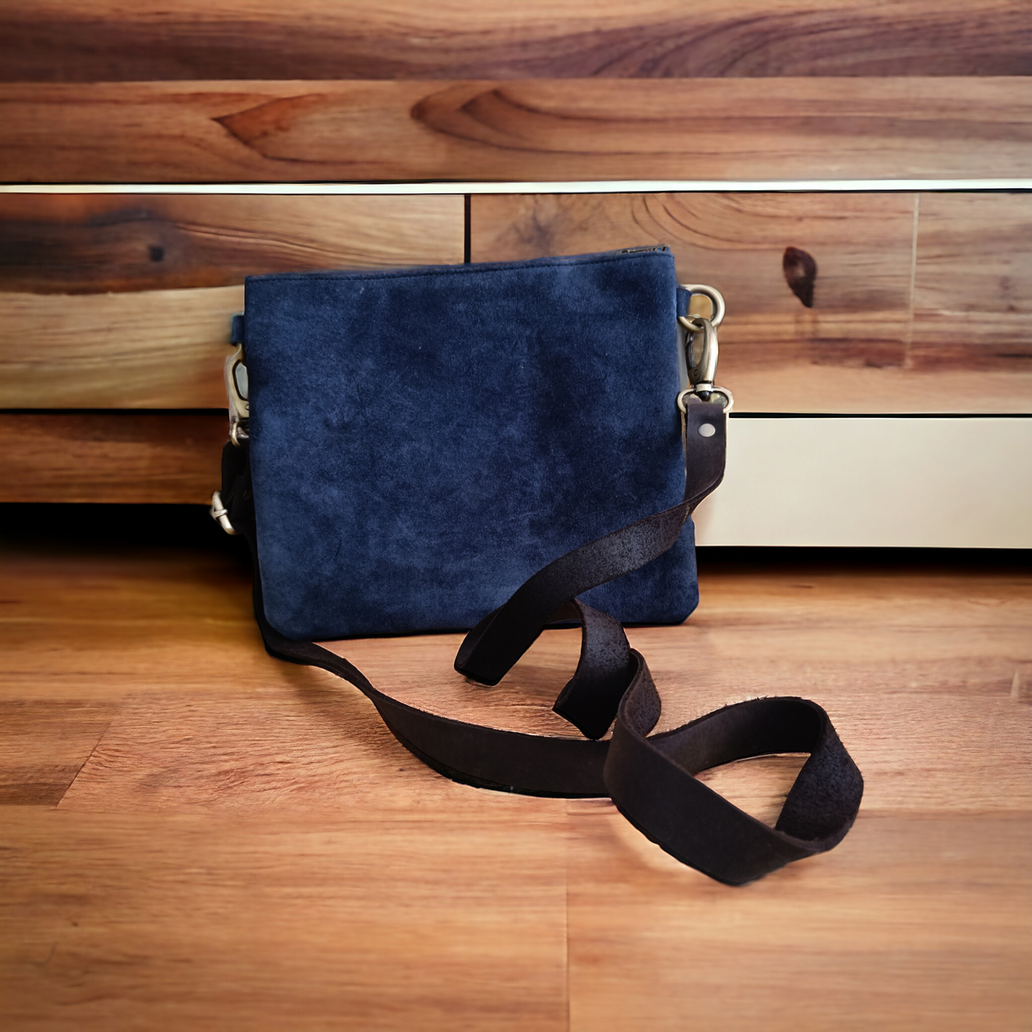 Geometric Patterned Jute Leather Sling Bag