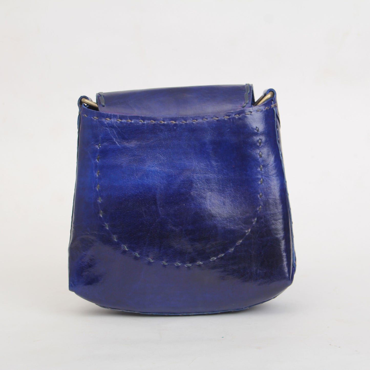 Indigo Blue Hand embroidered Classic Saddle Sling Bag