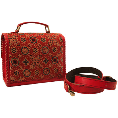 Leather Doctor Sling Bag - Red