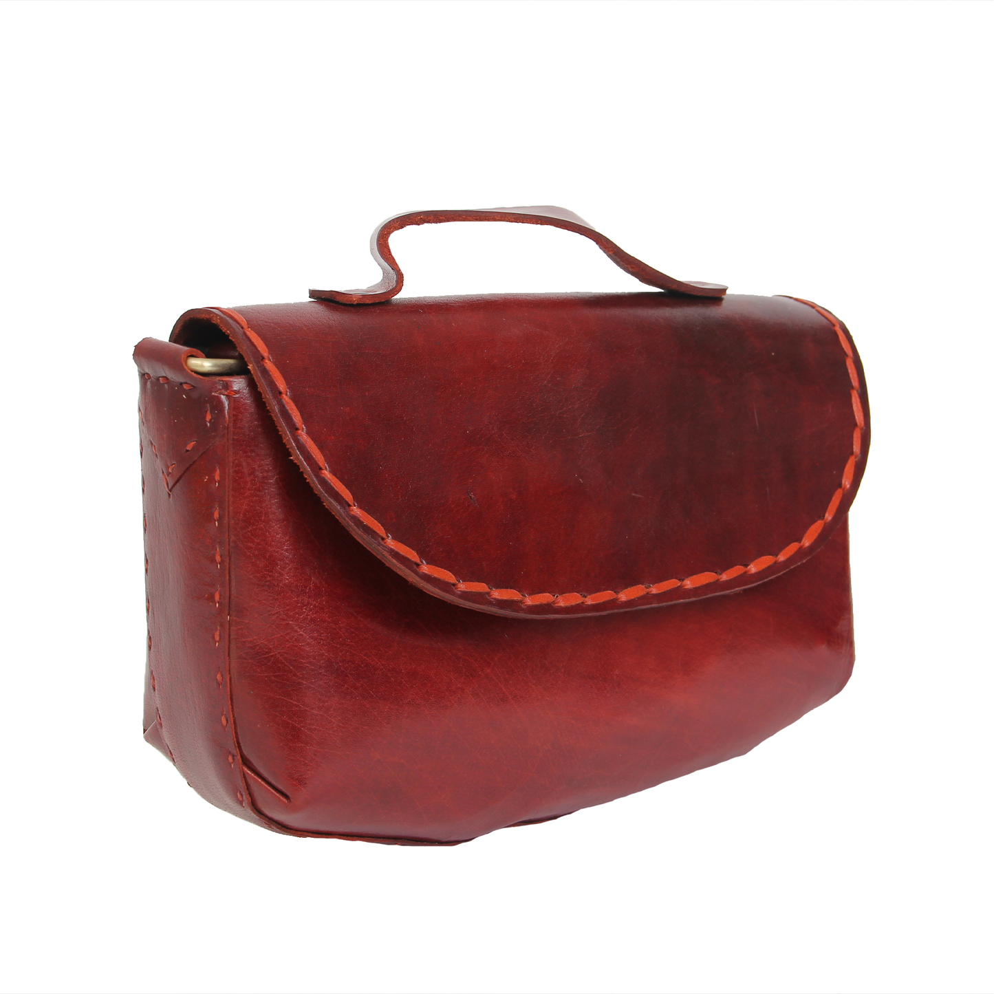 Red Classic Baguette - Leather Sling Bag