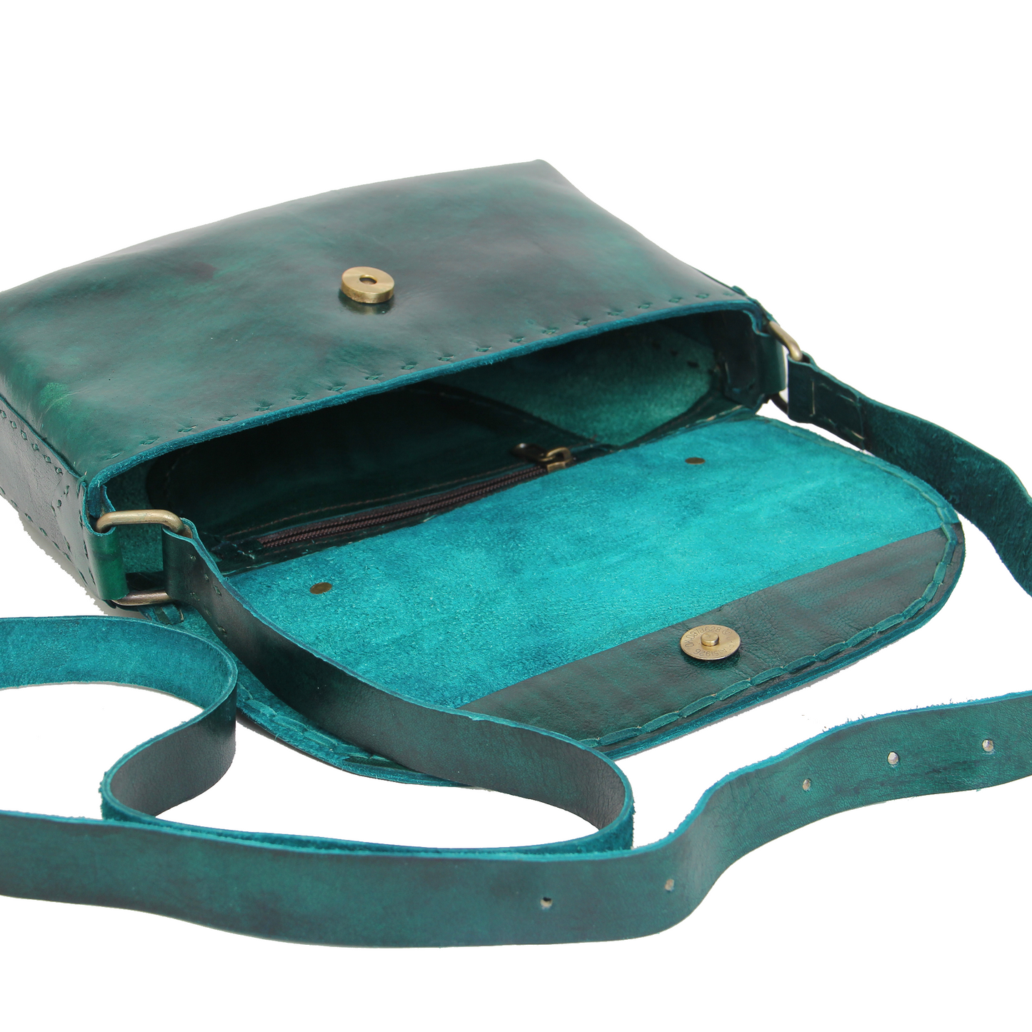 Green Classic Baguette - Leather Sling Bag