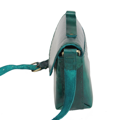 Green Classic Baguette - Leather Sling Bag