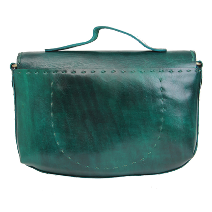 Green Classic Baguette - Leather Sling Bag