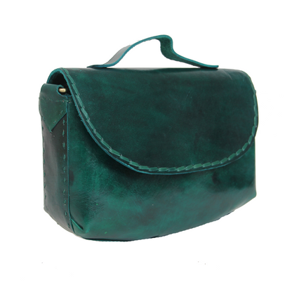 Green Classic Baguette - Leather Sling Bag