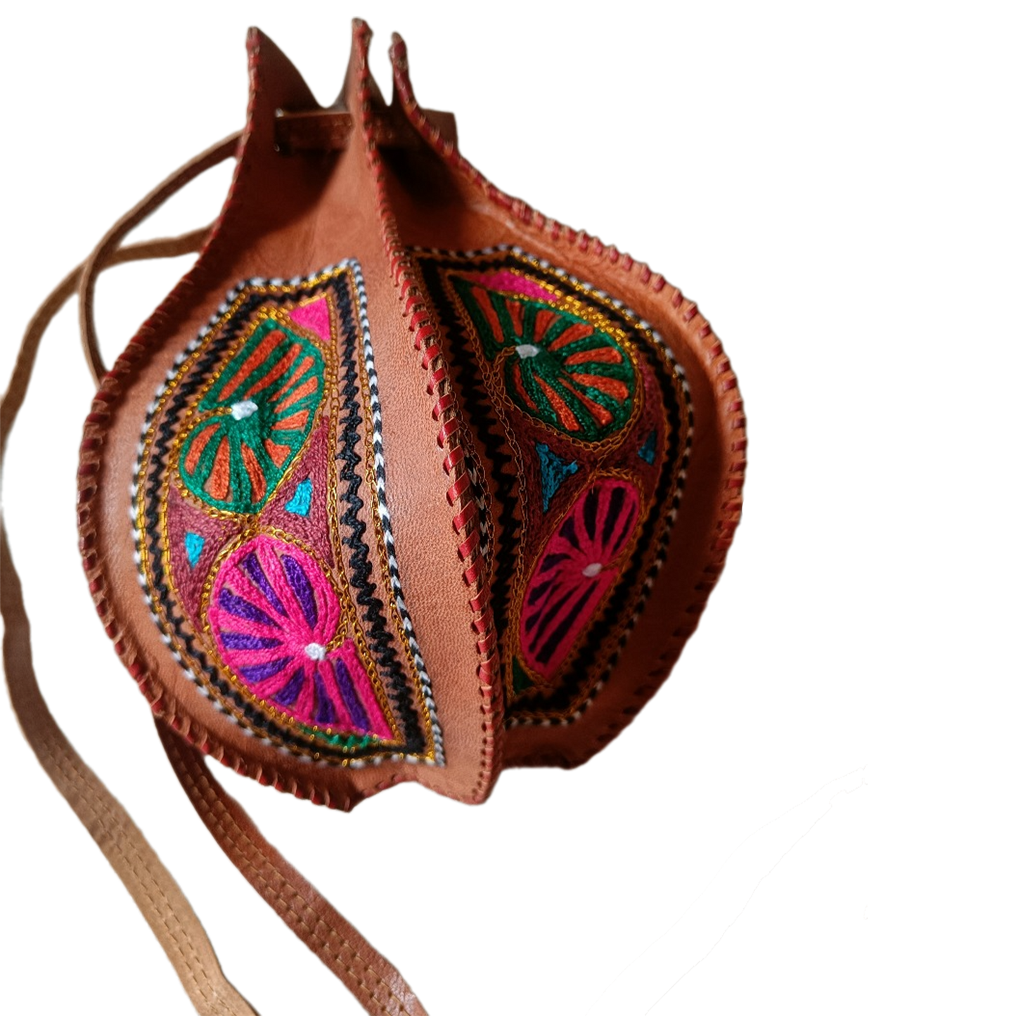 Embroidered Leather Potlis
