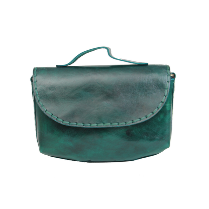 Green Classic Baguette - Leather Sling Bag