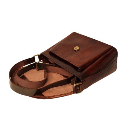 Cherry Brown Classic Box - Leather Sling Bag