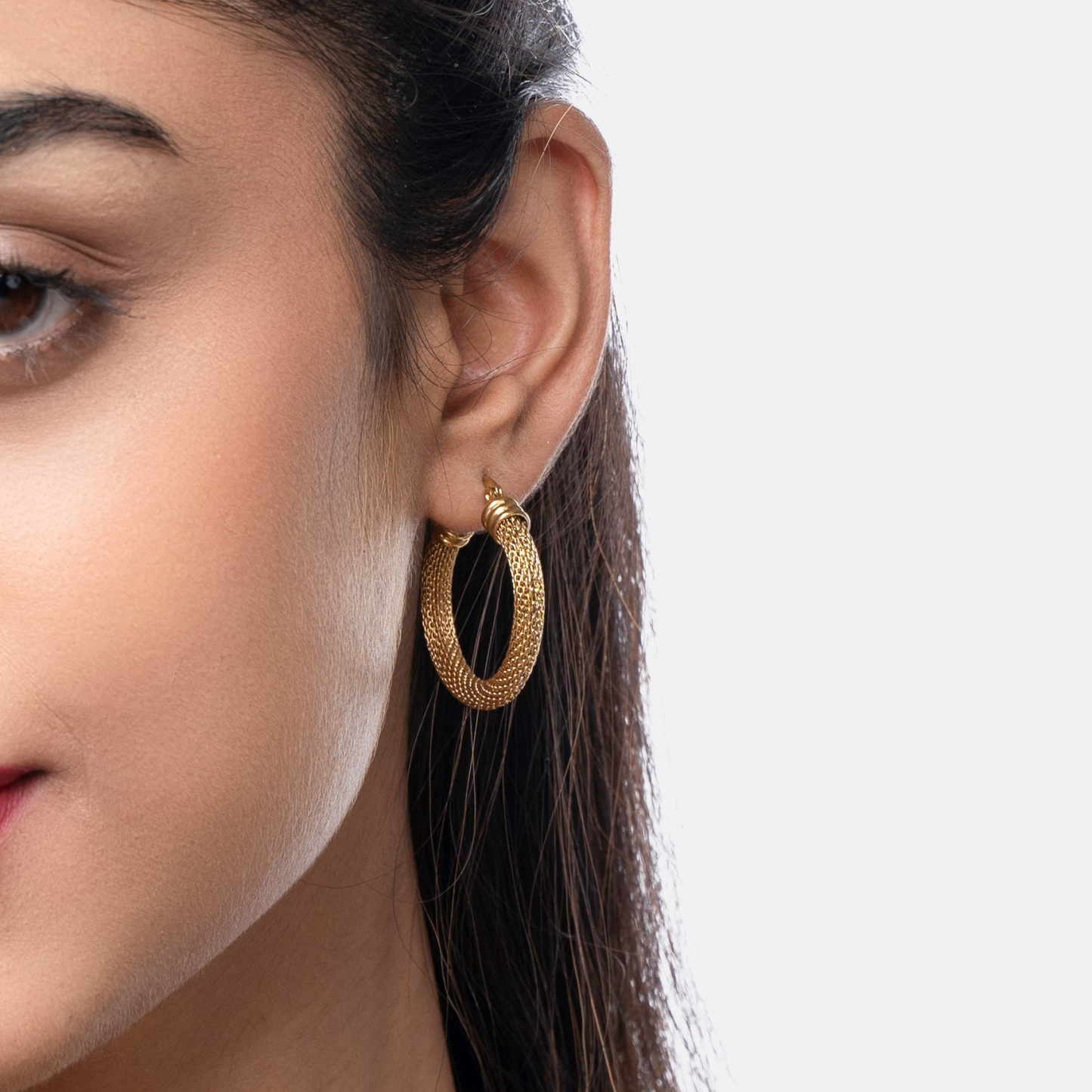 Anti-tarnish Gold Plated Thin Twisted Hoop Earrings