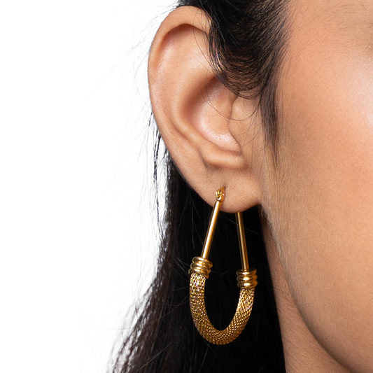 Anti-tarnish Gold Plated Loop Hoop Earrings