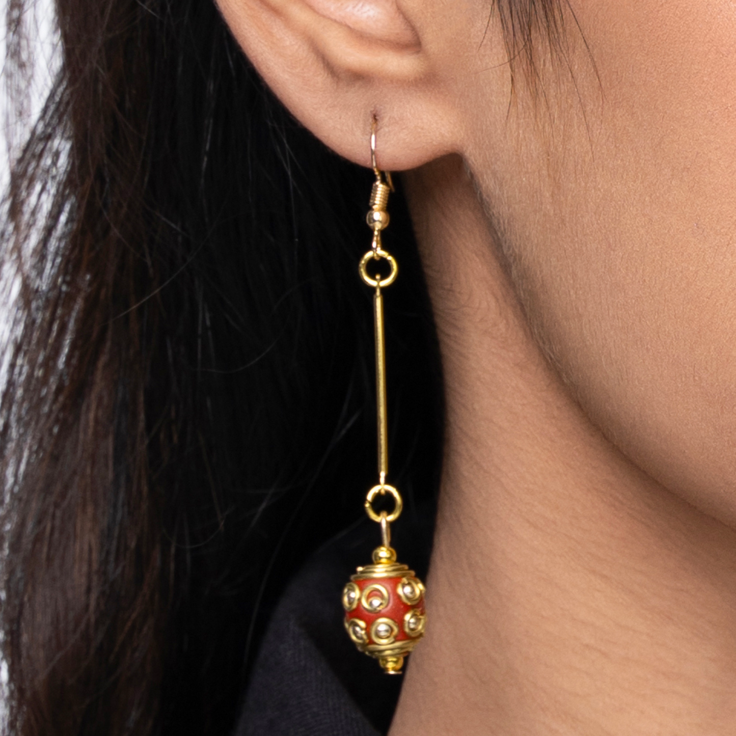 Enchanting Dome Tibetan Ethnic Copper Dangle earrings