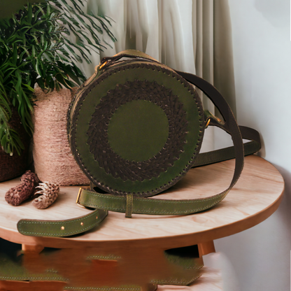 Green Round Crossbody Bag