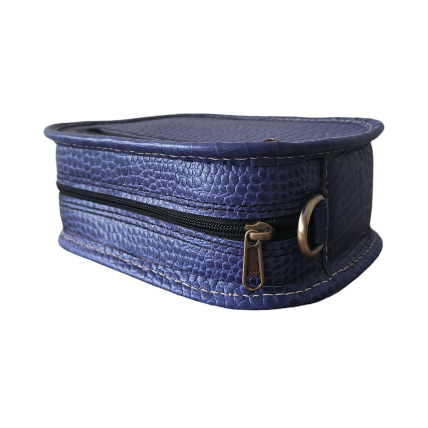 Lavendar Leather Ajrakh Box Sling Bag